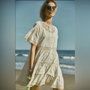 Hunter Bell Newton Dress Cream Lace boho romantic mini dress